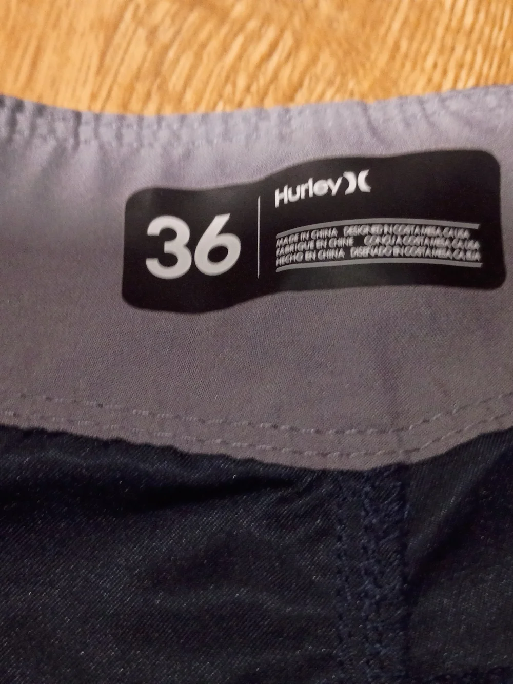 Hurley Name Brand Men's Navy Athletic Shorts with American Flag Accent